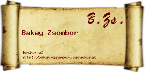 Bakay Zsombor névjegykártya